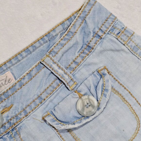 Aeropostale ✦ Mid-Rise Jean Cutoffs ✦ Light Blue Cotton Shorts 9/10 EUC - Picture 3 of 7